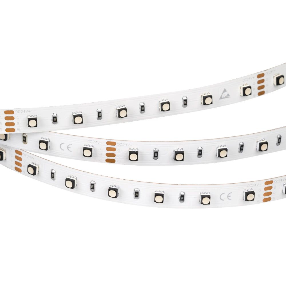 Светодиодная лента MINI-F60-10mm 24V RGB (14.4 W/m, IP20, 3535, 5m) (Arlight, Открытый) 022718(2)