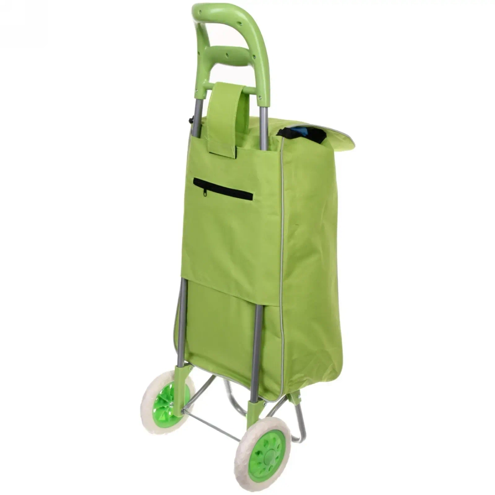 Тележка хозяйственная с сумкой (95*30*34см, колеса 16см,грузоподъемность до 30 кг) BF6007 зеленая