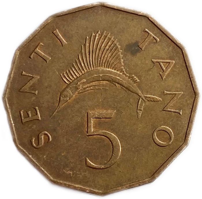 5 центов 1966-1984 Танзания