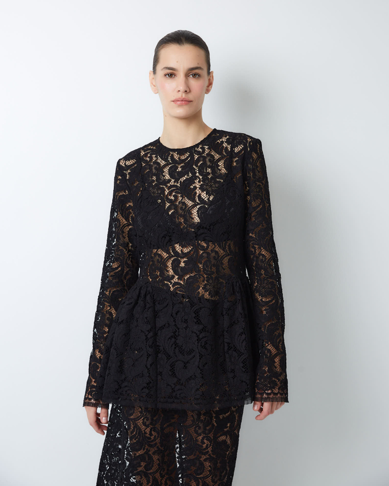 Топ из кружева Рьешар Мареско черный