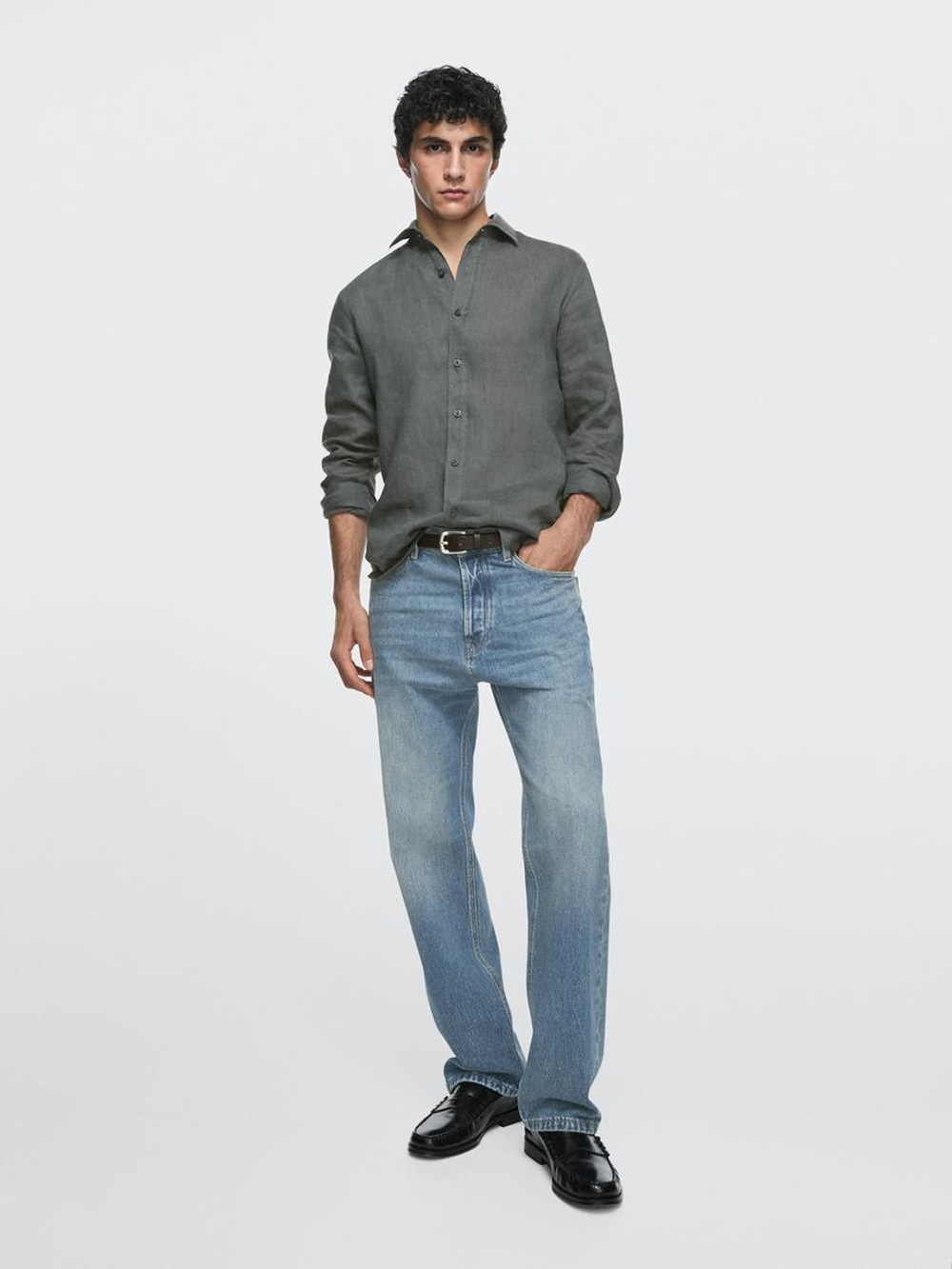 Massimo Dutti Джинсы прямого кроя, средне-синий