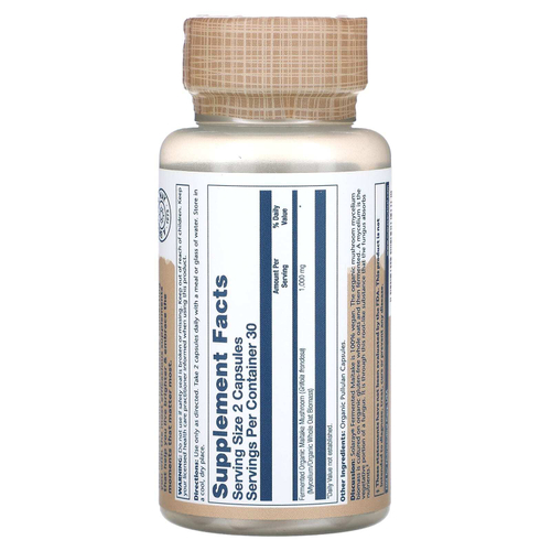 Solaray, Органические, ферментированные грибы майтаке, 60 органических капсул (500 мг на капсулу)