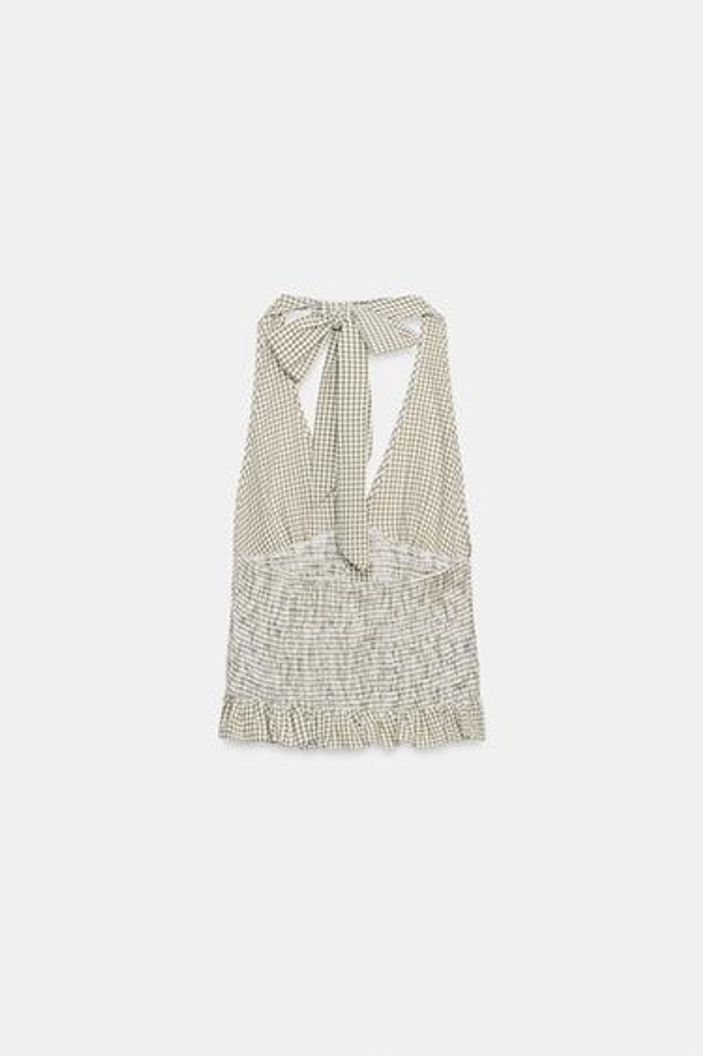 ZARA ТОП ХАЛТЕР, ЭКРЮ/ХАКИ