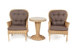 "Алиса" кофейный комплект из искусственного ротанга, цвет соломенный