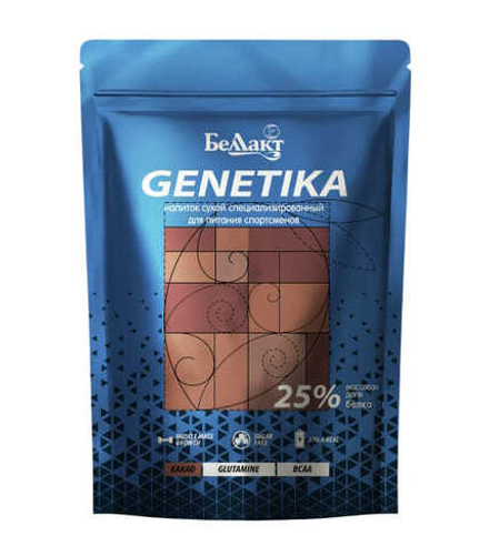Напиток сухой специализированный для питания спортсменов "Genetika" Какао 25% белка 900г. Беллакт