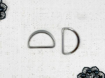 Полукольцо металлическое, ш. 4 см, тёмный никель