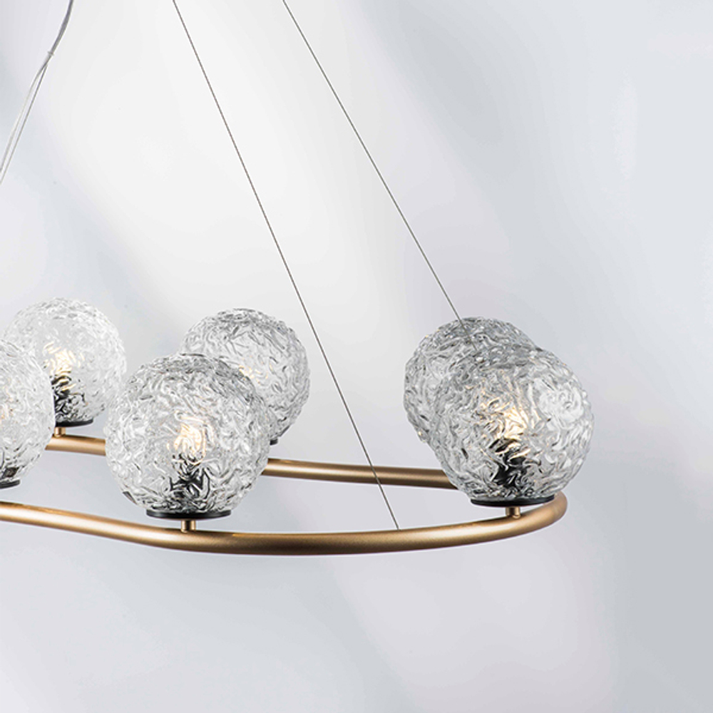 815283 Люстра BARI 8х10W(led) G9 ЗОЛОТО/ЧЕРНЫЙ МАТОВЫЙ