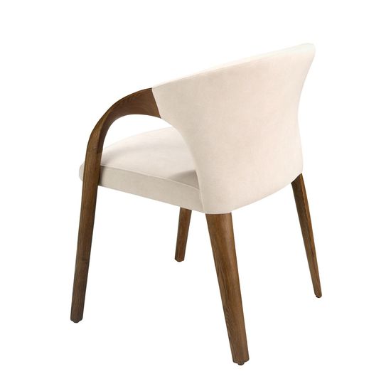 Стул 5151/ACH-19075 из кремового бархата Испания 