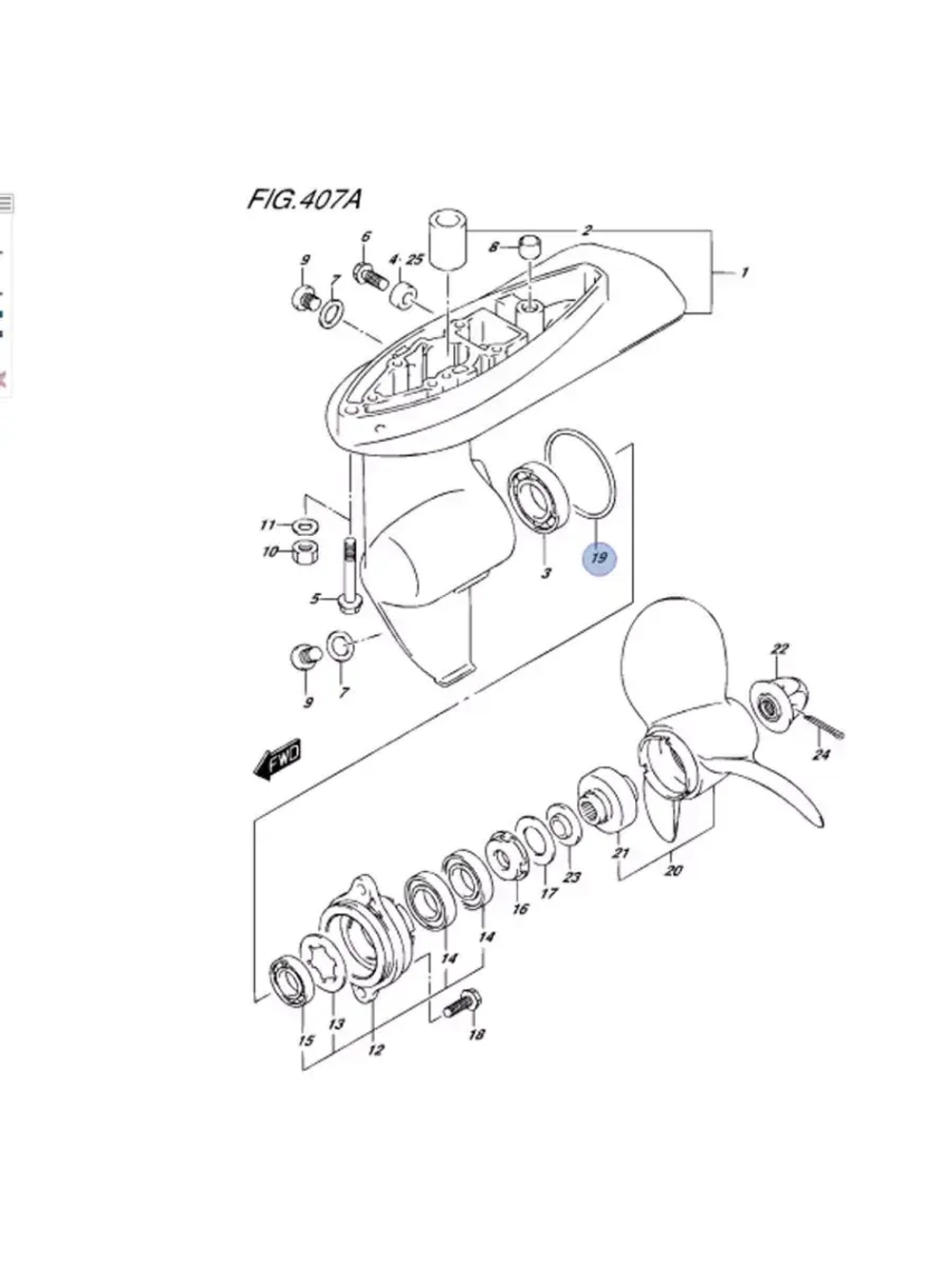 Уплотнение муфты редуктора для лодоч.моторов DF4-DF6/DT4/DT5