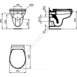 Унитаз подвесной горизонтальный выпуск без сиденья SEVAFRESH Ideal Standard E406501
