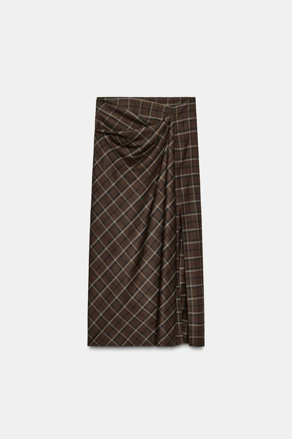 Юбка в клетку с драпировкой из коллекции ZW - ZARA