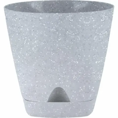 Горшок для цветов пластиковый 1,35л d-14см «Amsterdam» с прикорневым поливом, светлый камень