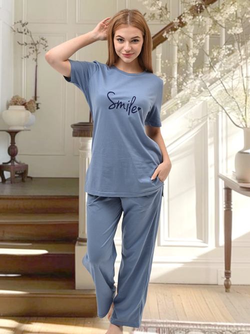 Брючная пижама Smile цвет голубой