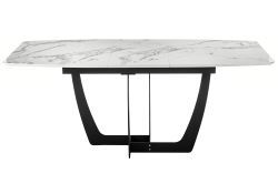 Стол Миссандея 140(180)х85х76 графит / белый мрамор