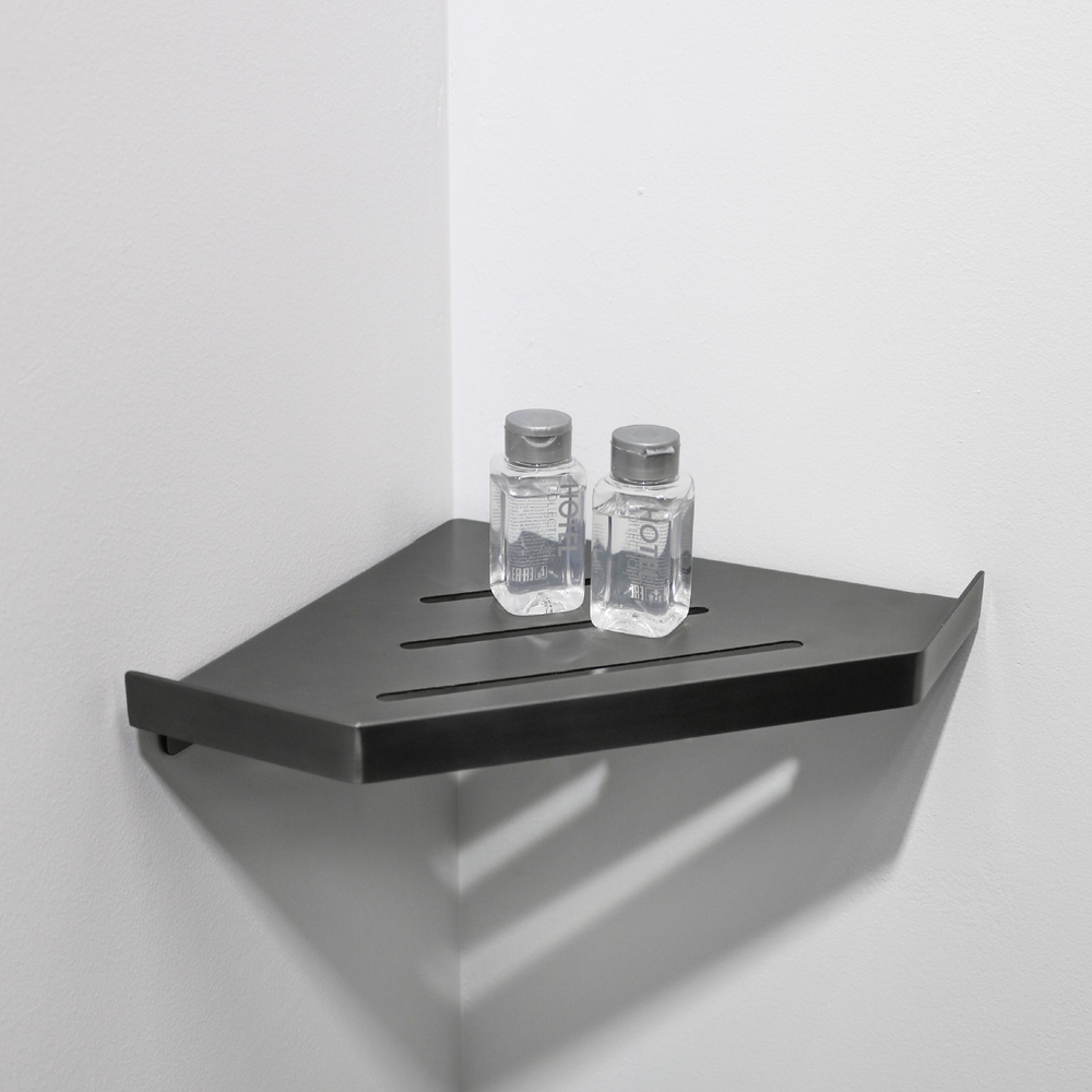 Полка угловая одноэтажная Fixsen Hi-Tech графит FX-841F