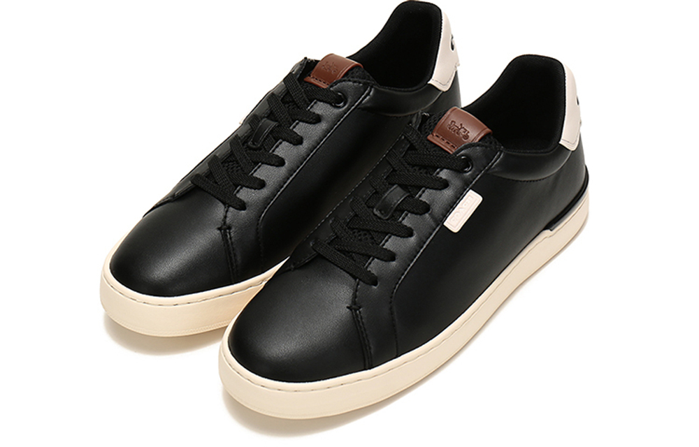 COACH Coach CitySole Lowline lace-up low-cut fashion sneakers men's black and white