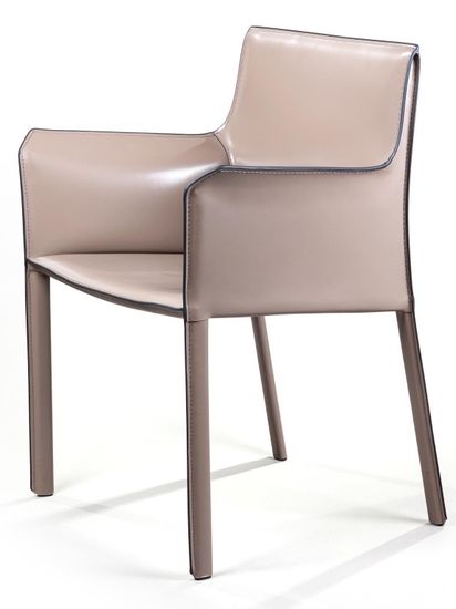 Стул с подлокотниками Barrie, кожа капучино
