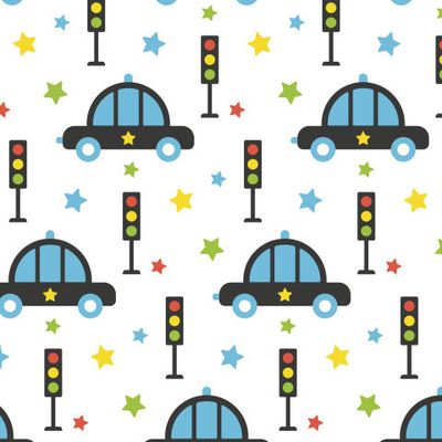Buy kids fabric police car blue