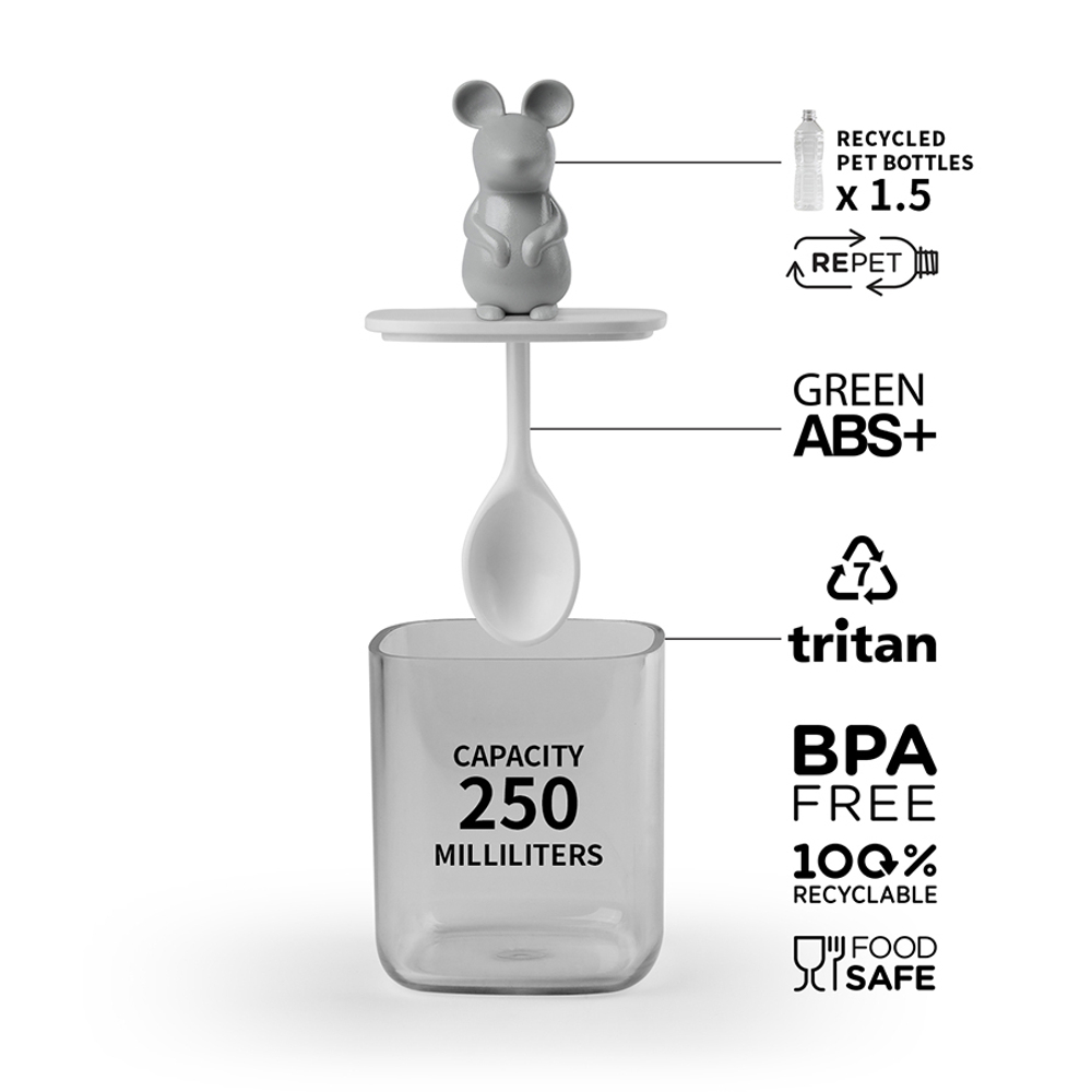 Банка для сыпучих продуктов lucky mouse seasoning с ложкой, 250 мл