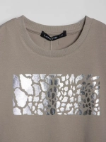 Футболка детская оверсайз укороченная с принтом