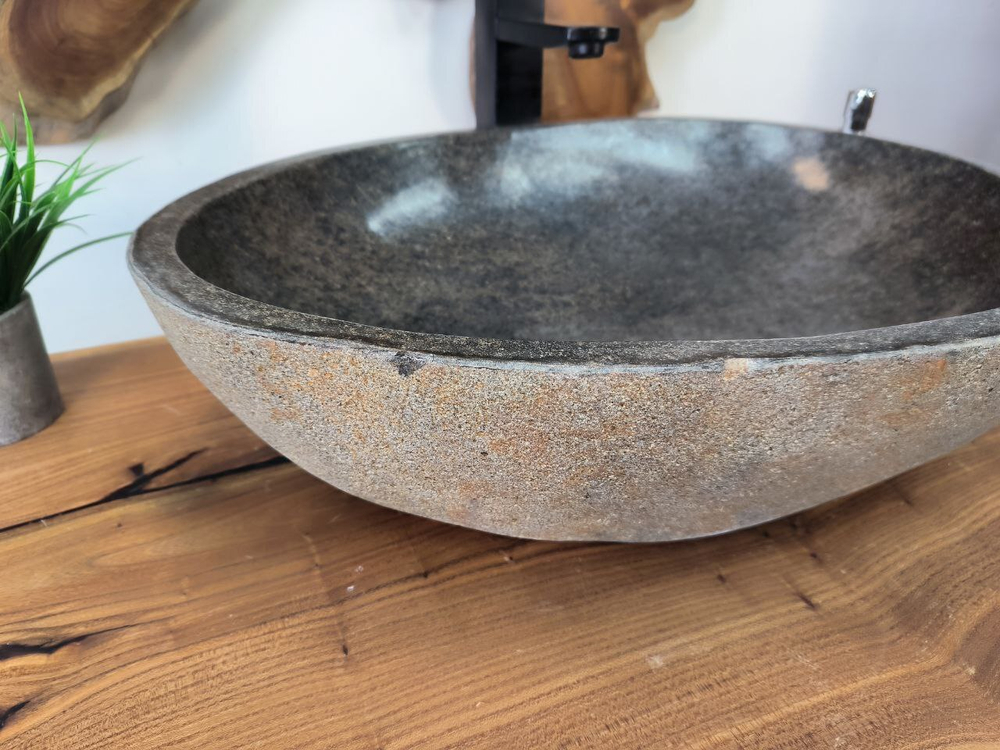 Раковина из речного камня RS-65808 58х42х15 из натурального камня