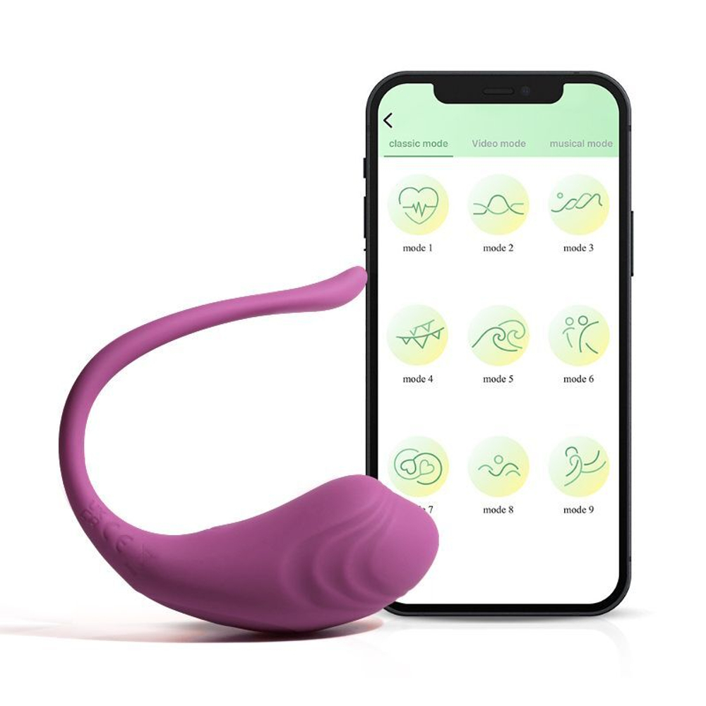 Фиолетовое виброяйцо с управлением через приложение (Цвет: фиолетовый)
