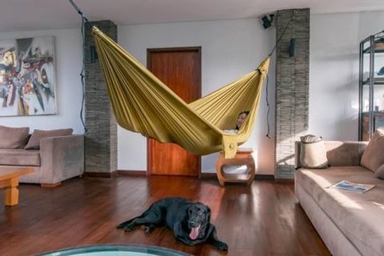 Огромный гамак (5х3м.) Ticket to the Moon Honey Moon Hammock Orange/Dark Grey