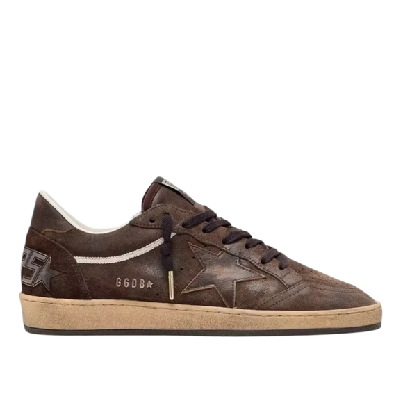 Мужские кроссовки Ball Star Mens In Brown Suede With Brown Leather Star