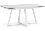 Керамический стол Woodville Памелла 140 (200) х 80 белый мрамор alpin white, snow white, белый, ножки белые