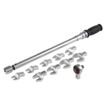 Динамометрический ключ серии "FIT", 14х18 мм с набором рожковых насадок 13-30 мм, 60-340 Нм, кейс KI