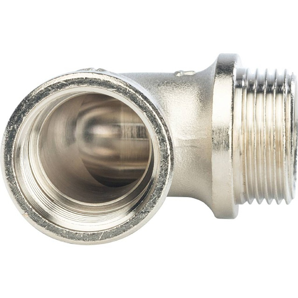Переход с внутренней резьбы на наружную угловой с упором STOUT SFT 0016 - 1" (никелированный)