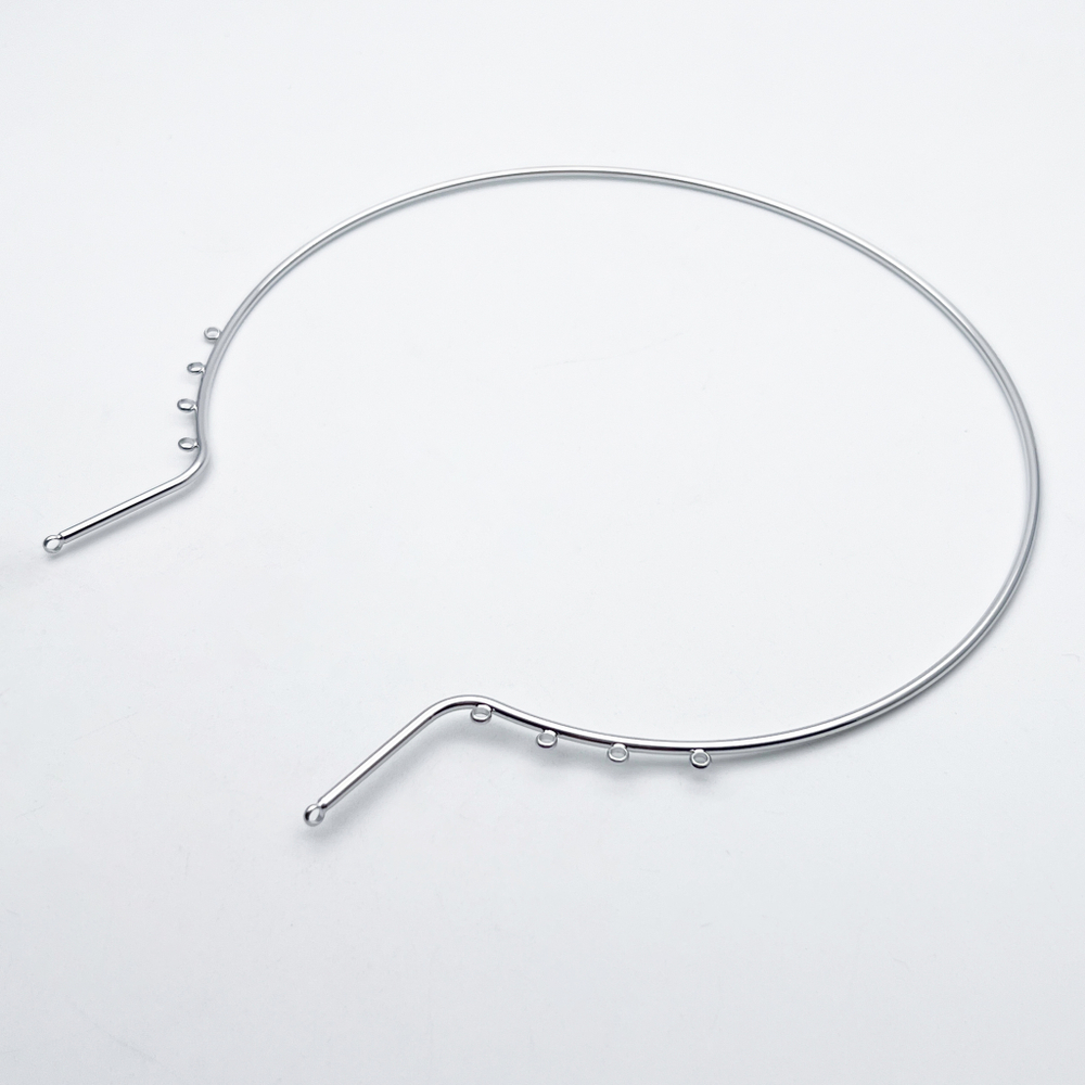 Основа для колье, цвет серебро (родий), толщина основы 2,2 мм, цена за 1 шт