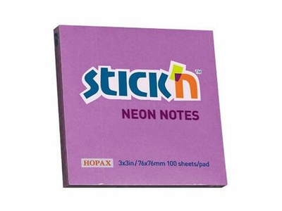 Блок-стикер 76*76 100л HOPAX "Neon" 21210 фиолетовый