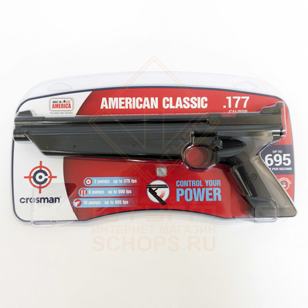 Пистолет мультикомпресионный Crosman P1377 American Classic, Black