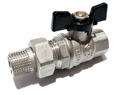 Шаровый кран  (НИКЕЛ) С АМЕР. 1/2 (БАБ. ЧЕР.) ViEiR  (96/12шт)