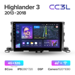 Teyes CC3L 10,2"для Toyota Highlander 2013-2018
