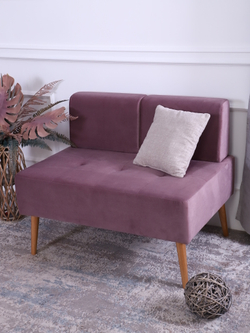 Диван "Twist" антивандальный велюр Lilac/натурал. Для кухни, прихожей, салона красоты, офиса. 100х67х80 см
