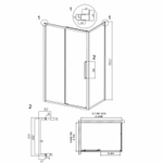 Душевой уголок Grossman Cosmo 120х70 120.K33.02.1270.21.00 профиль Черный матовый стекло прозрачное