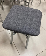 Табурет Квадрат каркас хром основание рогожка серая