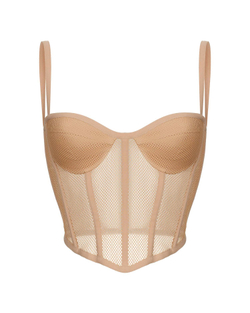 Блуза корсетного типа из крепа и сетки