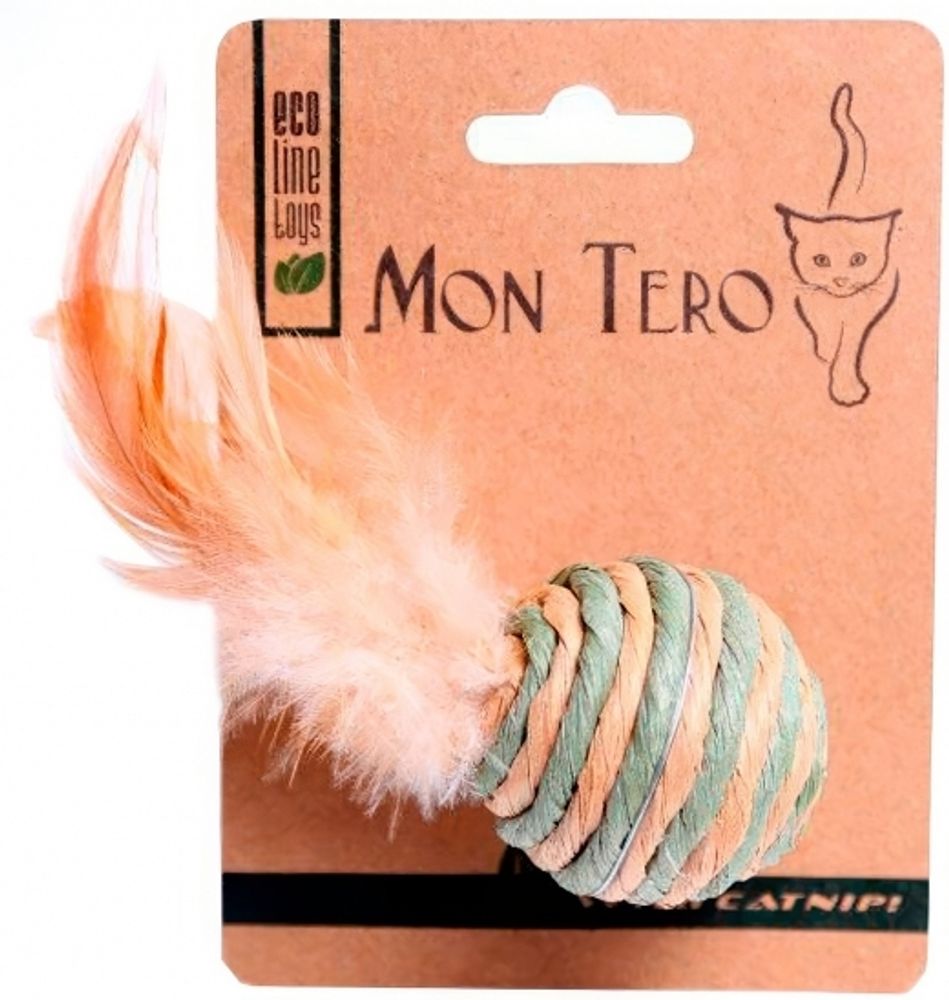 MON TERO ECO Игрушка для кошек, Бочонок с хвостиком и кошачьей мятой, 5 см