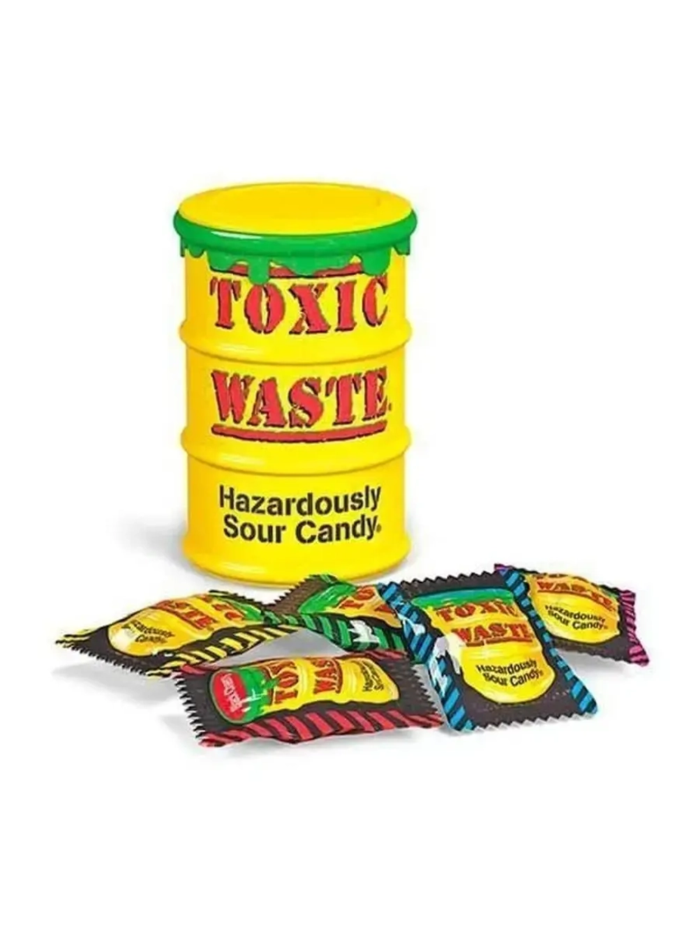 Кислые леденцы Toxic Waste Sour Candy Желтая бочка