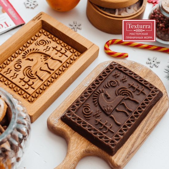 Пряничная форма Конь по мотивам мезенской росписи