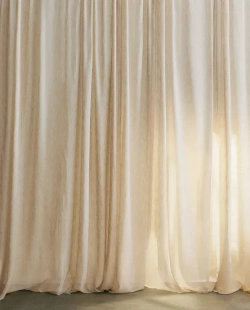 ZARA HOME ПОЛУПРОЗРАЧНАЯ ШТОРА ДВОЙНОЙ ШИРИНЫ, СВЕТЛО-БЕЖЕВЫЙ