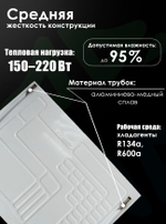 Испаритель для холодильника ВТО 450х330 мм, 2 канала, тепловая нагрузка 150-220 Вт