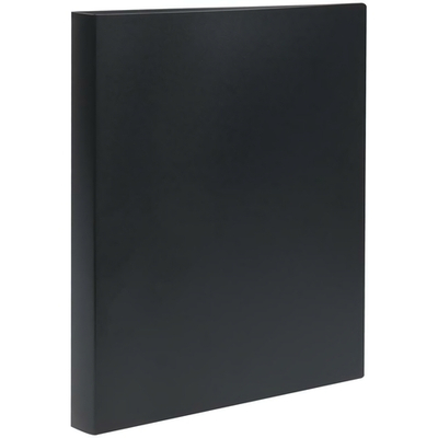 Папка А4 на 2х кольцах 25мм, 500мкм, пластик, черная (Стамм)