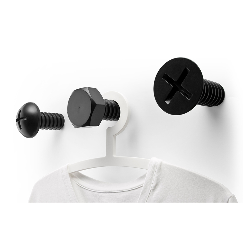 Набор вешалок screw, черные, 3 шт.