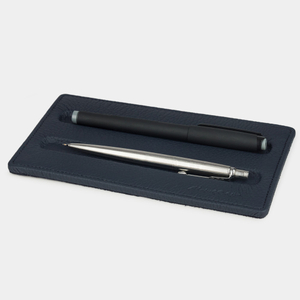 Подставка для ручек из натуральной кожи теленка, цвета синего