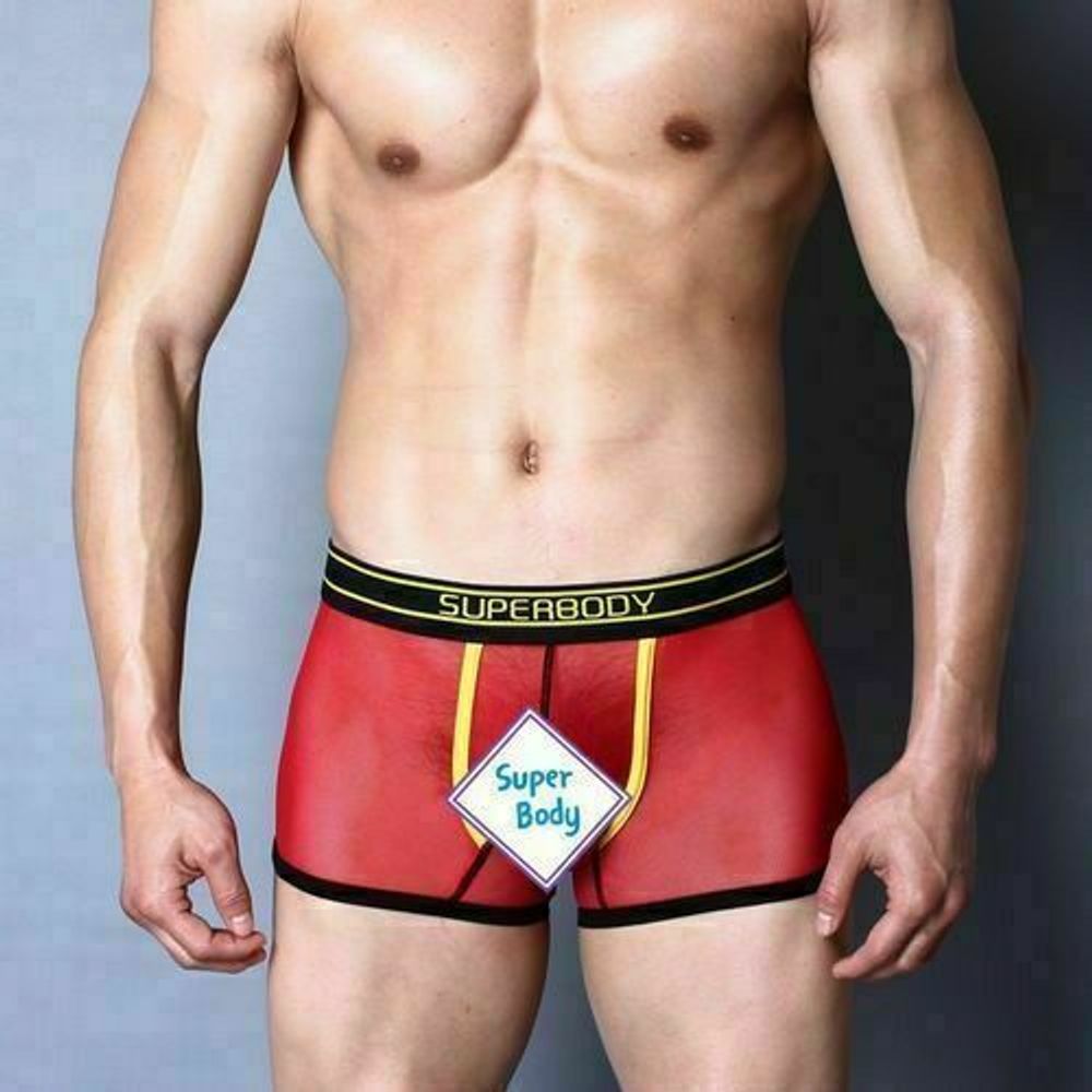 Мужские трусы боксеры Superbody Red Transparent