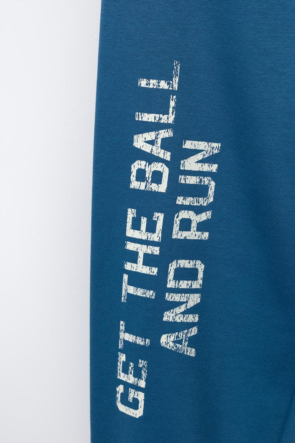 ZARA БРЮКИ-ДЖОГГЕРЫ С НАДПИСЬЮ И ЭТИКЕТКОЙ, ЯРКО-СИНИЙ